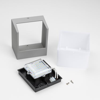 Brilagi - Επιτοίχιο φωτιστικό εξωτερικού χώρου LED TERNI LED/12W/230V γκρι IP44