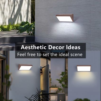 Brilagi - Επιτοίχιο φωτιστικό εξωτερικού χώρου LED TRIANGLE LED/20W/230V καφέ IP65