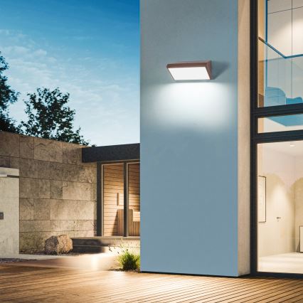 Brilagi - Επιτοίχιο φωτιστικό εξωτερικού χώρου LED TRIANGLE LED/20W/230V καφέ IP65