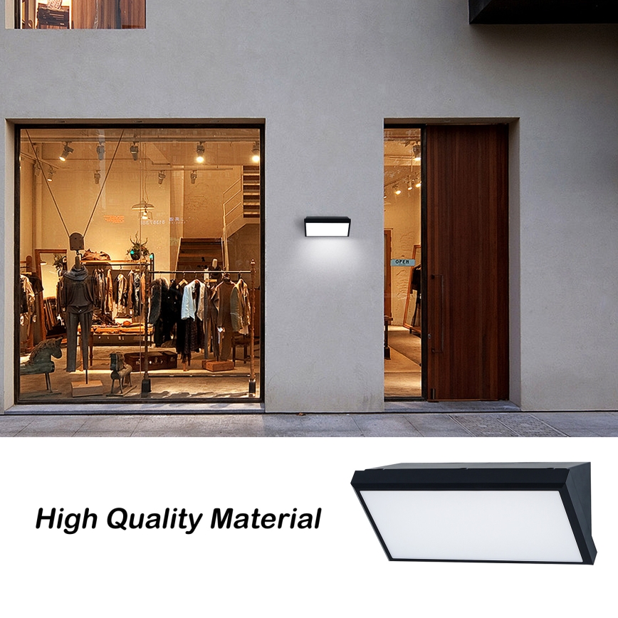 Brilagi - Επιτοίχιο φωτιστικό εξωτερικού χώρου LED TRIANGLE LED/20W/230V 3000/4000/6500K μαύρο IP65