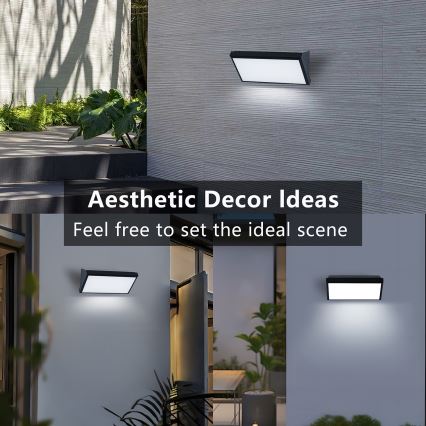 Brilagi - Επιτοίχιο φωτιστικό εξωτερικού χώρου LED TRIANGLE LED/20W/230V μαύρο IP65