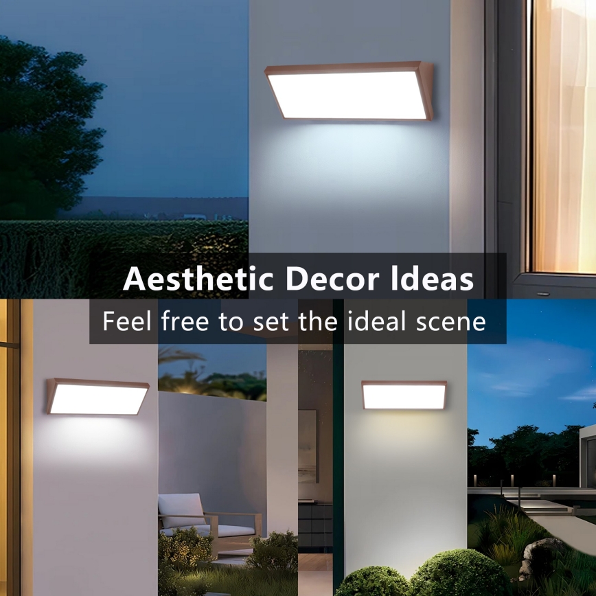 Brilagi - Επιτοίχιο φωτιστικό εξωτερικού χώρου LED TRIANGLE LED/42W/230V καφέ IP65