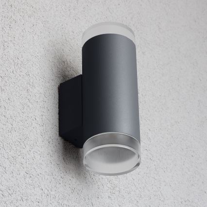 Brilagi - Επιτοίχιο φωτιστικό εξωτερικού χώρου MATERA 2xGU10/30W/230V ανθρακί IP54