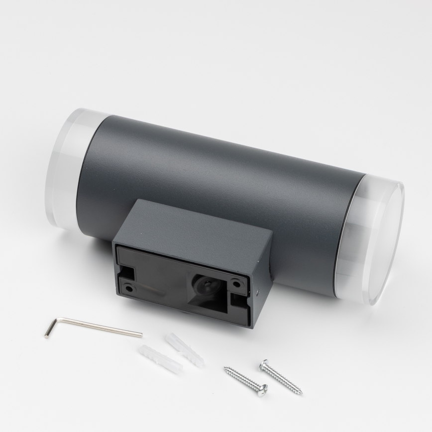 Brilagi - Επιτοίχιο φωτιστικό εξωτερικού χώρου MATERA 2xGU10/30W/230V ανθρακί IP54