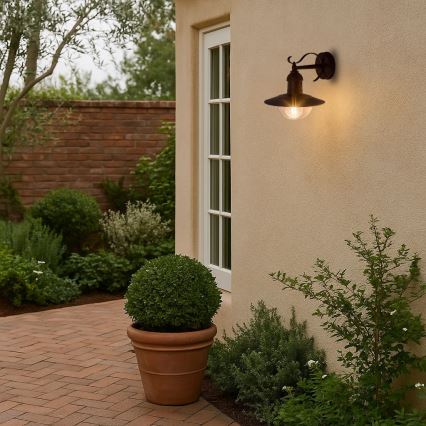 Brilagi - Επιτοίχιο φωτιστικό εξωτερικού χώρου MOLDE 1xE27/60W/230V IP44 μαύρο