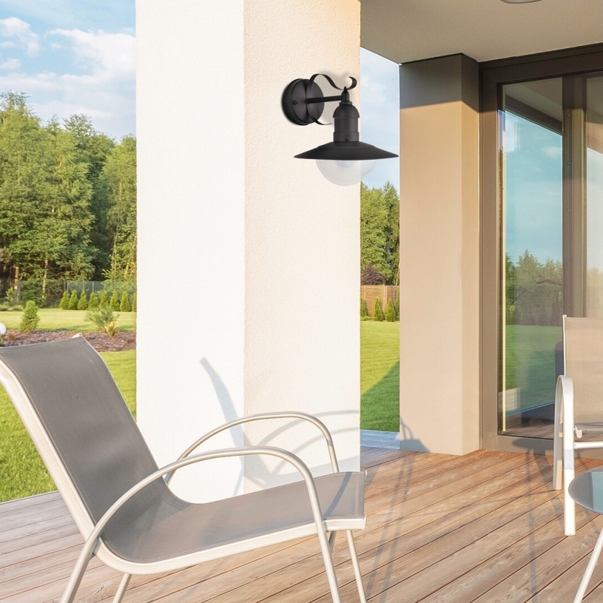 Brilagi - Επιτοίχιο φωτιστικό εξωτερικού χώρου MOLDE 1xE27/60W/230V IP44 μαύρο