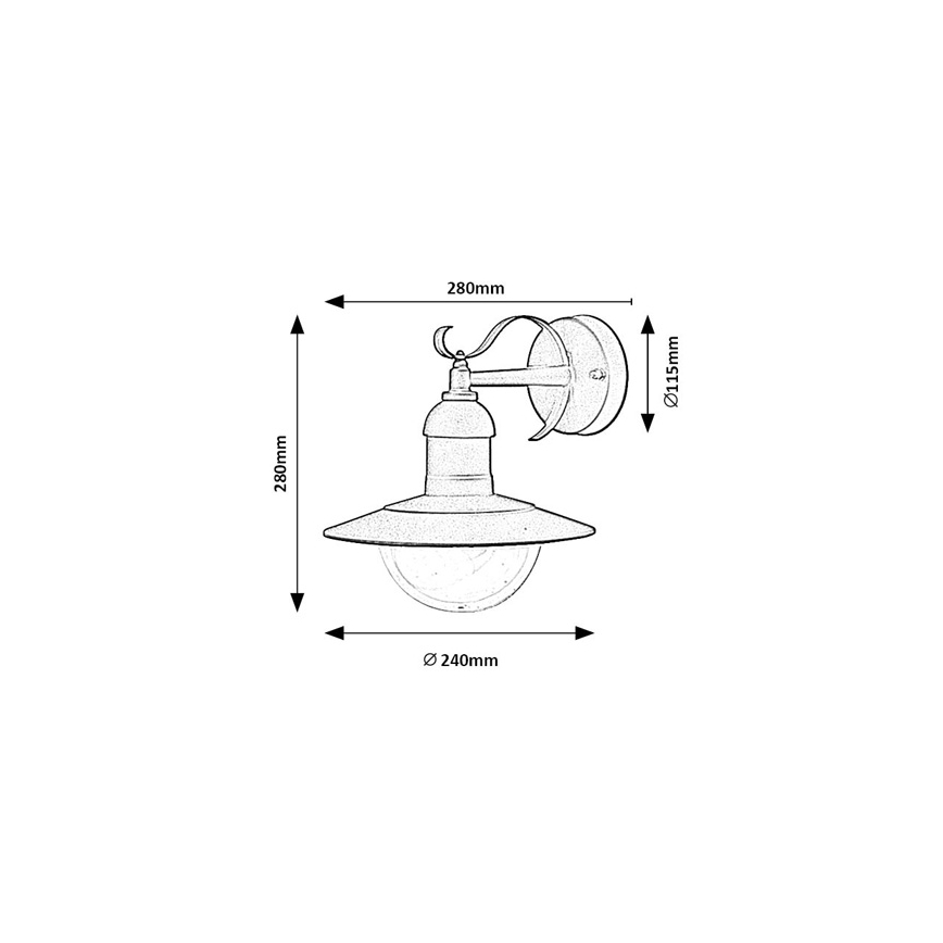 Brilagi - Επιτοίχιο φωτιστικό εξωτερικού χώρου MOLDE 1xE27/60W/230V IP44 μαύρο
