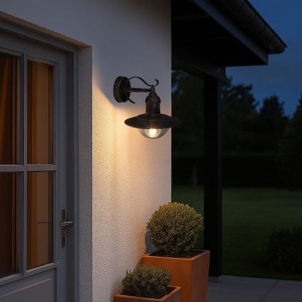 Brilagi - Επιτοίχιο φωτιστικό εξωτερικού χώρου MOLDE 1xE27/60W/230V IP44 μπρονζέ/πατίνα