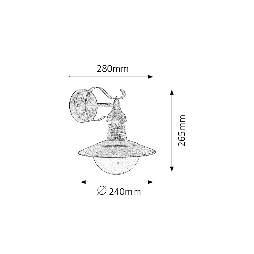 Brilagi - Επιτοίχιο φωτιστικό εξωτερικού χώρου MOLDE 1xE27/60W/230V IP44 μπρονζέ/πατίνα