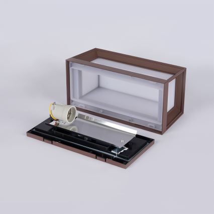 Brilagi - Επιτοίχιο φωτιστικό εξωτερικού χώρου PARKER 1xE27/60W/230V καφέ IP44