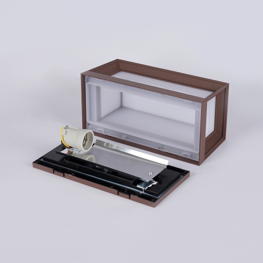 Brilagi - Επιτοίχιο φωτιστικό εξωτερικού χώρου PARKER 1xE27/60W/230V καφέ IP44