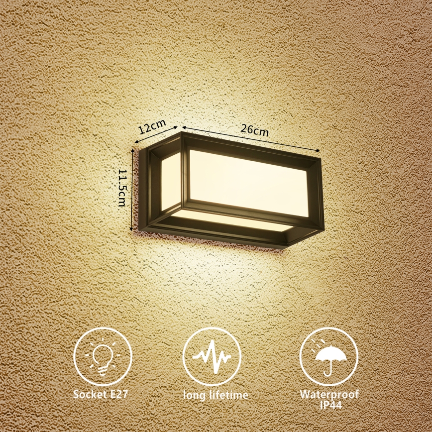 Brilagi - Επιτοίχιο φωτιστικό εξωτερικού χώρου PARKER 1xE27/60W/230V μαύρο IP44