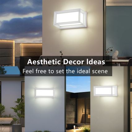 Brilagi - Επιτοίχιο φωτιστικό εξωτερικού χώρου PARKER LED/12W/230V λευκό IP44