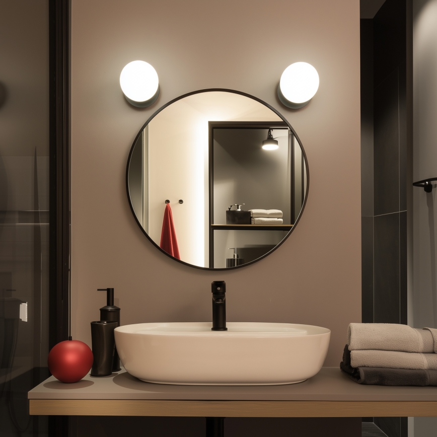 Brilagi - LED επιτοίχιο φωτιστικό μπάνιου BALL LED/6W/230V 3000/4000/6500K IP44 μαύρο