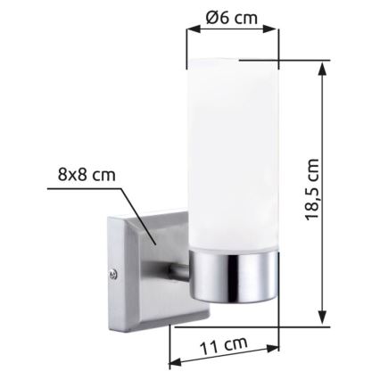 Brilagi - Επιτοίχιο φωτιστικό μπάνιου RAY 1xE14/40W/230V IP44