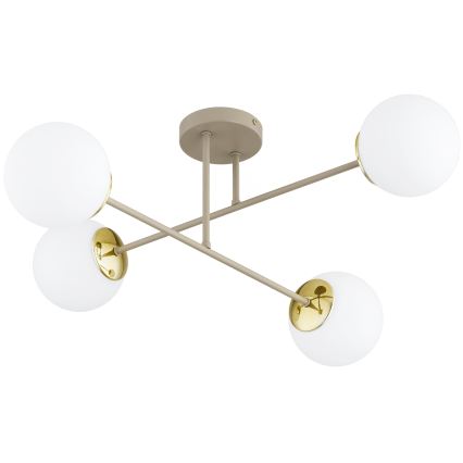 Brilagi - Επιτοίχιο φωτιστικό οροφής 4xE27/60W/230V μπεζ/χρυσό