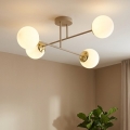 Brilagi - Επιτοίχιο φωτιστικό οροφής MILO ECRU 4xE27/60W/230V μπεζ/χρυσό