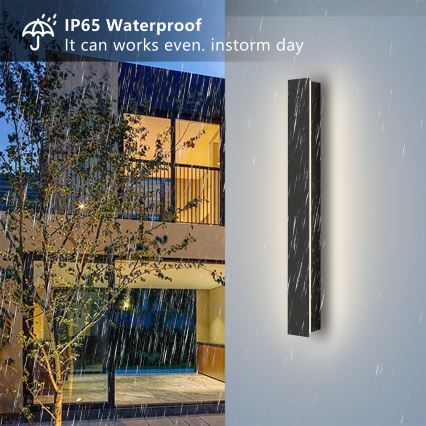 Brilagi - Εξωτερικό επιτοίχιο φωτιστικό LED LINEAR 12W/230V 4000K IP65 50 cm μαύρο CRI 90