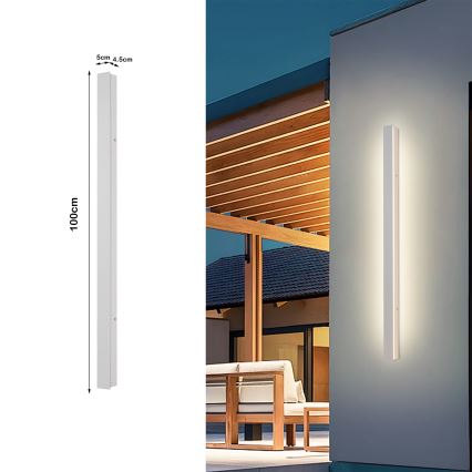 Brilagi - LED εξωτερικό επιτοίχιο φωτιστικό LINEAR LED/22W/230V 3000K IP65 100 cm λευκό CRI 90