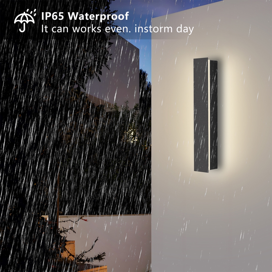 Brilagi - Επιτοίχιο φωτιστικό εξωτερικού χώρου LINEAR LED/8W/230V 4000K IP65 30 cm ανθρακί CRI 90