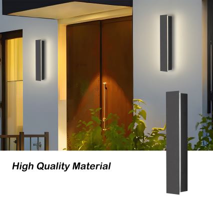 Brilagi - Επιτοίχιο φωτιστικό εξωτερικού χώρου LINEAR LED/8W/230V 4000K IP65 30 cm ανθρακί CRI 90