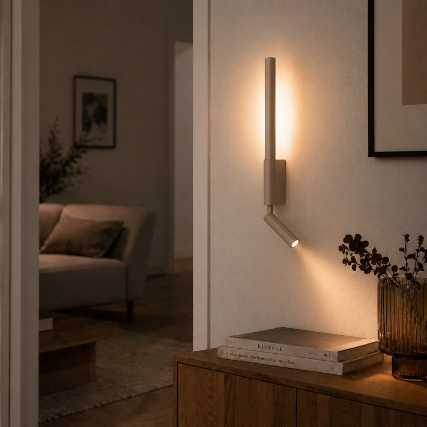 Brilagi - Επιτοίχιο LED σποτ VIXON LED/3W/230V + LED/5W, μπεζ, CRI 90