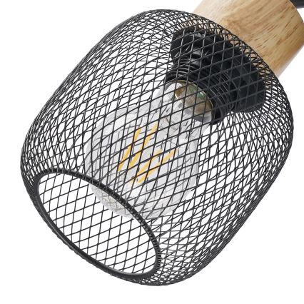 Brilagi - Επιτοίχιο σποτ BASKLITE 1xE27/15W/230V ξύλο/μαύρο