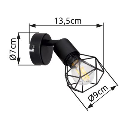 Brilagi - Επιτοίχιο σποτ CAGE 1xE14/40W/230V