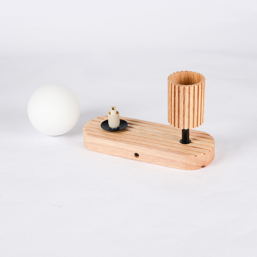 Brilagi - Επιτοίχιο φωτιστικό σποτ MODERN WOOD 1xG9/5W/230V + 1xGU10/8W ξύλο καουτσούκ