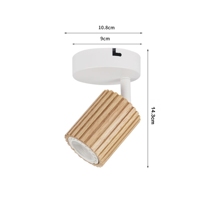 Brilagi - Επιτοίχιο σποτ φωτιστικό MODERN WOOD 1xGU10/8W/230V ξύλο/λευκό