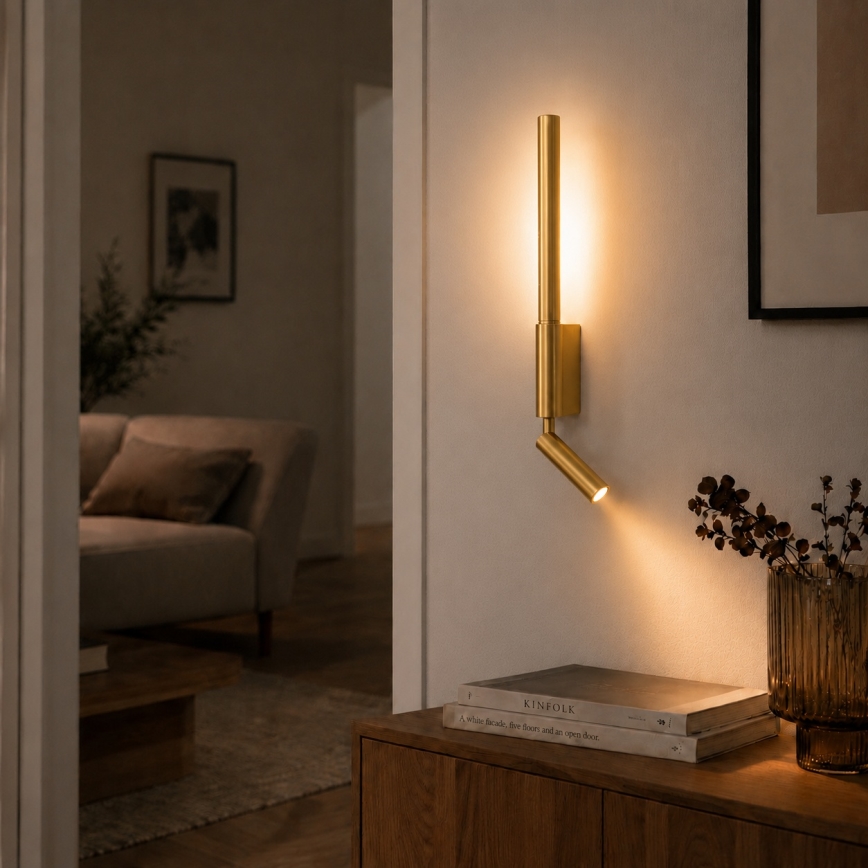 Brilagi - Επιτοίχιο σποτ LED VIXON LED/3W/230V + LED/5W, χρυσό, CRI 90