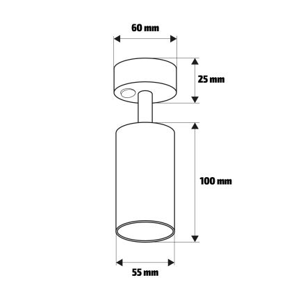 Brilagi - Επιτοίχιο σποτ με διακόπτη SELE 1xGU10/30W/230V μαύρο