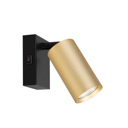 Brilagi - Επιτοίχιο σποτ με διακόπτη SELE 1xGU10/30W/230V μαύρο/χρυσό