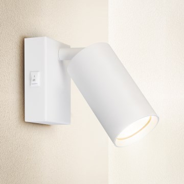 Brilagi - Επιτοίχιο σποτ με διακόπτη SELE 1xGU10/30W/230V λευκό
