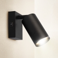 Brilagi - Επιτοίχιο σποτ με διακόπτη SELE 1xGU10/30W/230V μαύρο