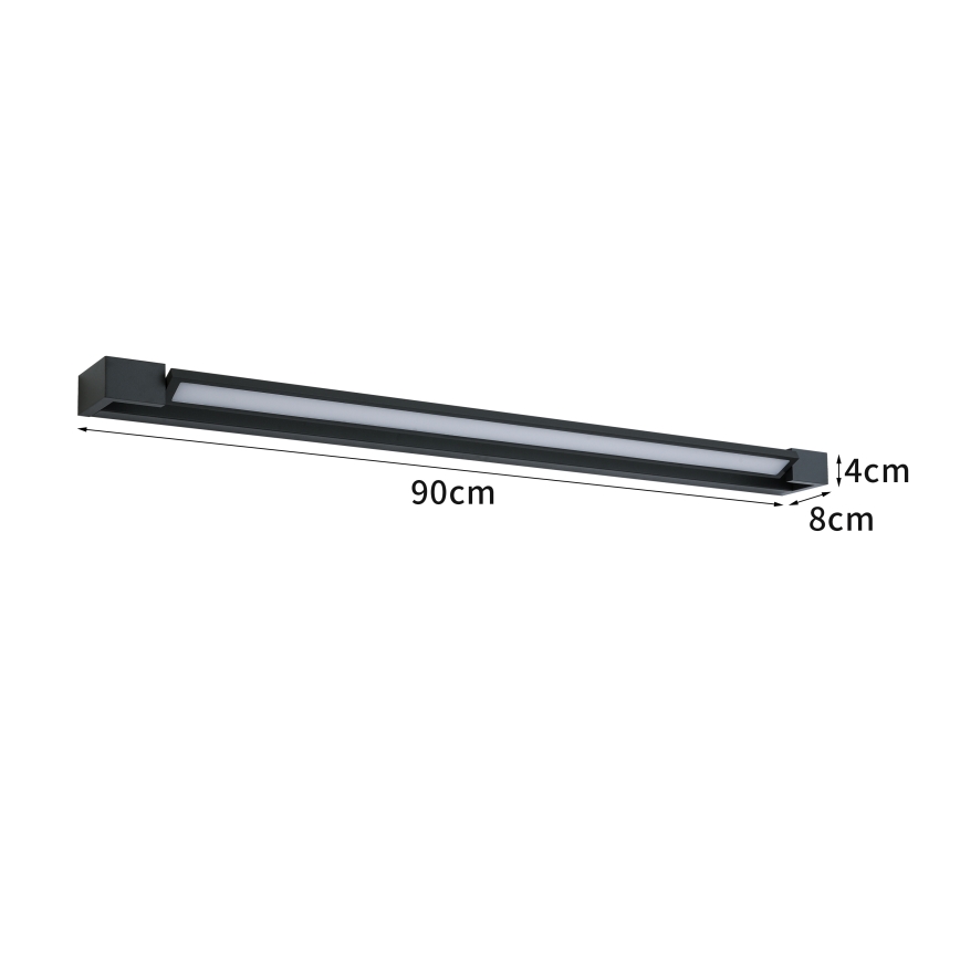 BRILAGI - LED Εξωτερικό φωτιστικό τοίχου AQUA LINE LED/24W/230V 90 cm IP44 μαύρο CRI 90