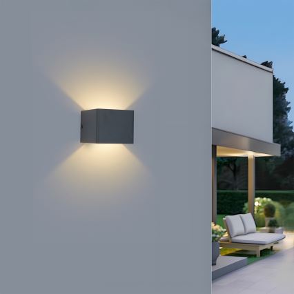 Brilagi - Επιτοίχιο εξωτερικό φωτιστικό LED DONNANI LED/5W/230V 10 cm ανθρακί IP44