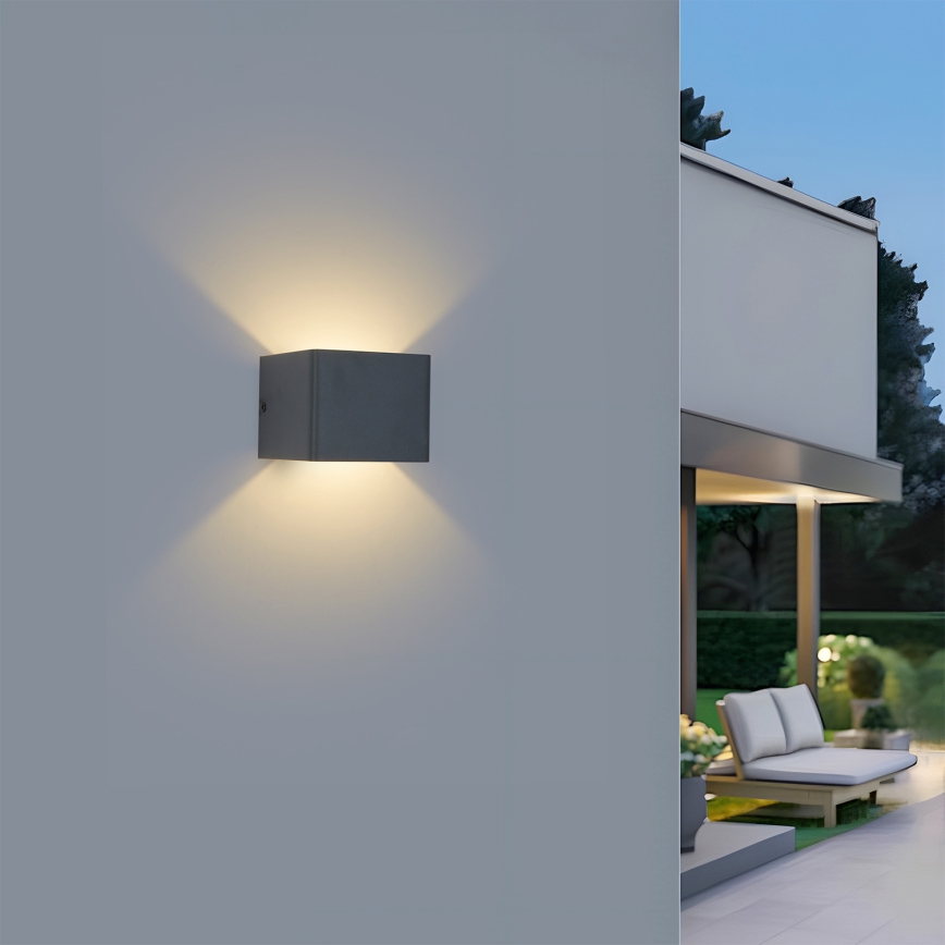 Brilagi - Επιτοίχιο εξωτερικό φωτιστικό LED DONNANI LED/5W/230V 10 cm ανθρακί IP44