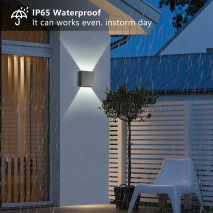 Brilagi - Επιτοίχιο εξωτερικό φωτιστικό LED DOUBLERAY LED/4W/230V ανθρακί IP65