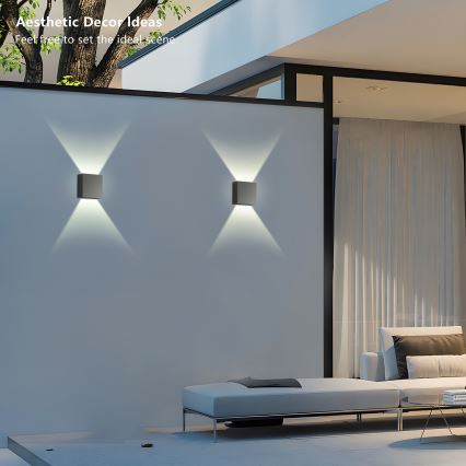 Brilagi - Επιτοίχιο εξωτερικό φωτιστικό LED DOUBLERAY LED/4W/230V ανθρακί IP65