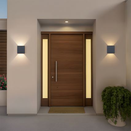 Brilagi - Επιτοίχιο εξωτερικό φωτιστικό LED DOUBLERAY LED/6W/230V ανθρακί IP54