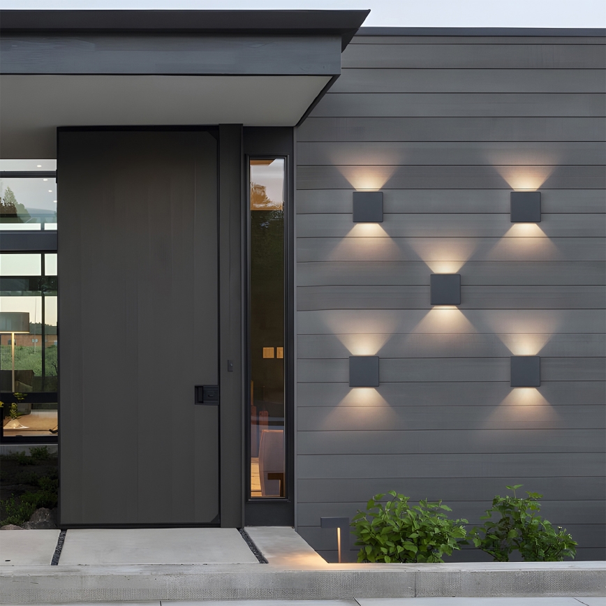 Brilagi - Επιτοίχιο εξωτερικό φωτιστικό LED DOUBLERAY LED/6W/230V ανθρακί IP54