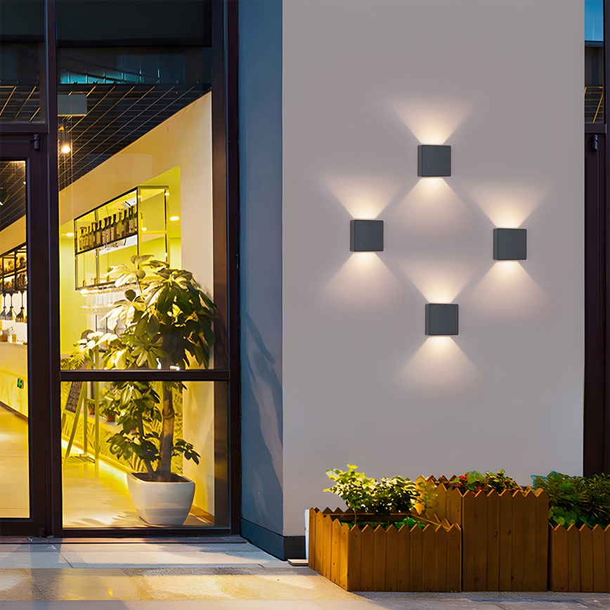 Brilagi - Επιτοίχιο εξωτερικό φωτιστικό LED DOUBLERAY LED/6W/230V ανθρακί IP54