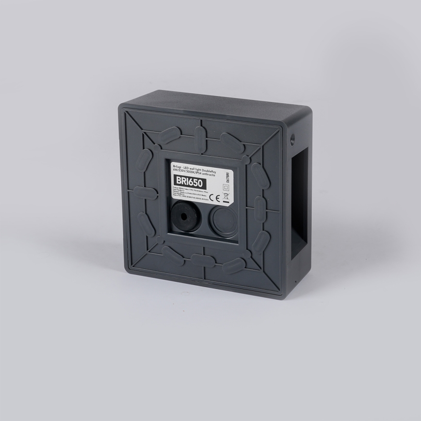 Brilagi - Επιτοίχιο εξωτερικό φωτιστικό LED DOUBLERAY LED/6W/230V ανθρακί IP54