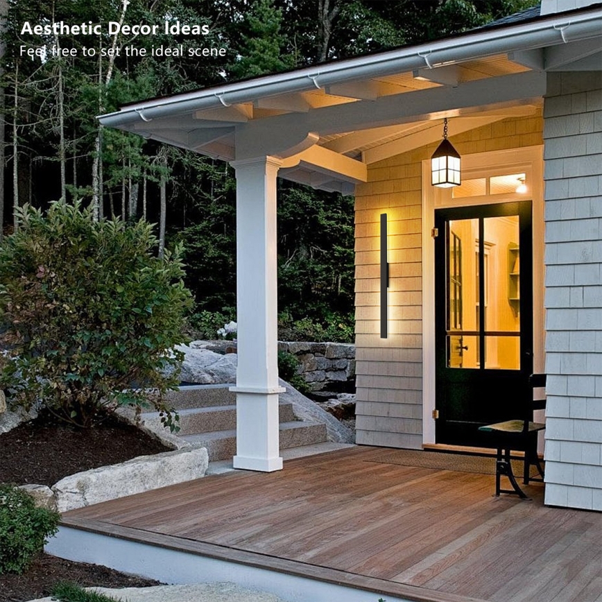 Brilagi - Εξωτερικό επιτοίχιο φωτιστικό LED LUNA 24W/230V, 3000K, IP65, 100 cm, μαύρο, CRI 90