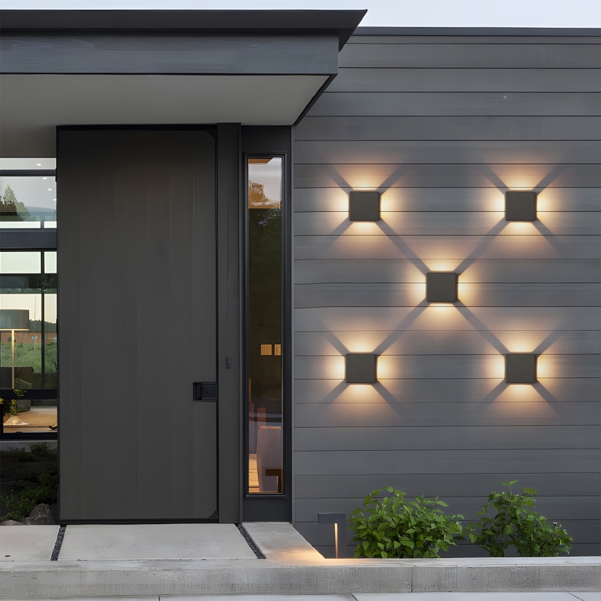 Brilagi - Επιτοίχιο εξωτερικό φωτιστικό LED QUADRAY 6W/230V, ανθρακί, IP54