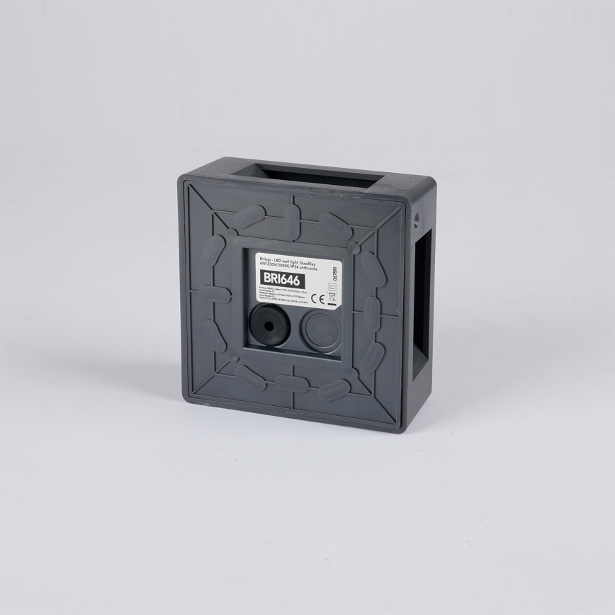 Brilagi - Επιτοίχιο εξωτερικό φωτιστικό LED QUADRAY 6W/230V, ανθρακί, IP54