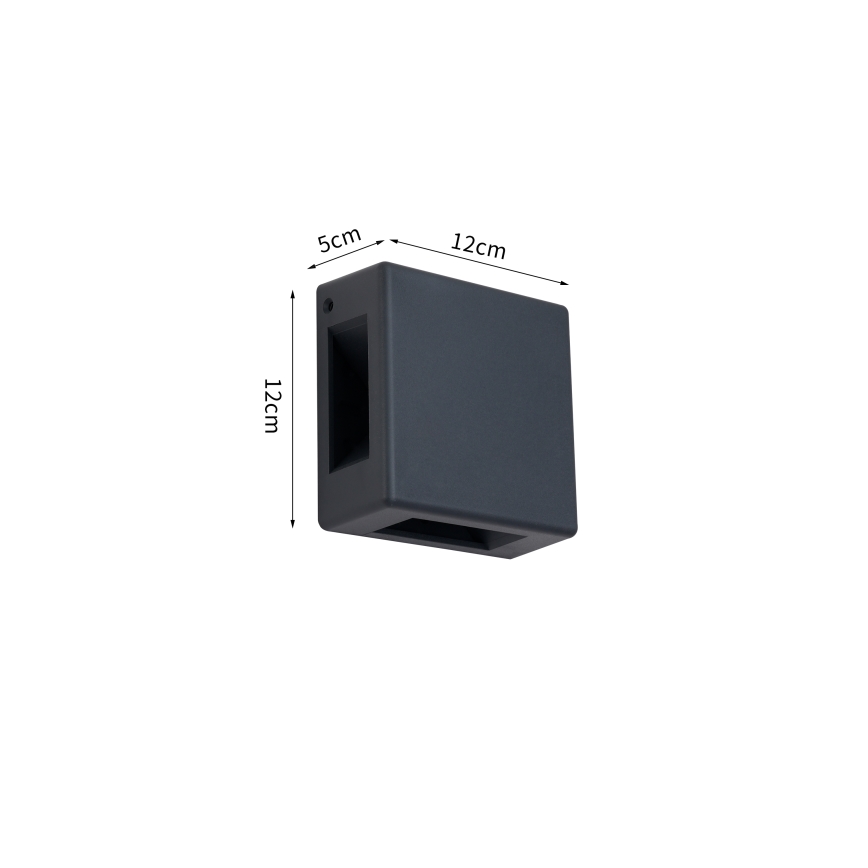 Brilagi - Επιτοίχιο εξωτερικό φωτιστικό LED QUADRAY 6W/230V, ανθρακί, IP54