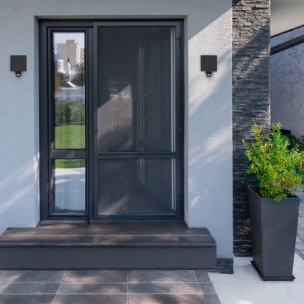 Brilagi - Εξωτερικό επιτοίχιο LED φωτιστικό με αισθητήρα CUBE LED/6W/230V, μαύρο, IP65