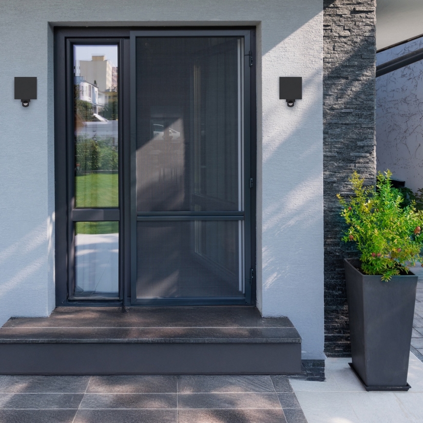 Brilagi - Εξωτερικό επιτοίχιο LED φωτιστικό με αισθητήρα CUBE LED/6W/230V, μαύρο, IP65